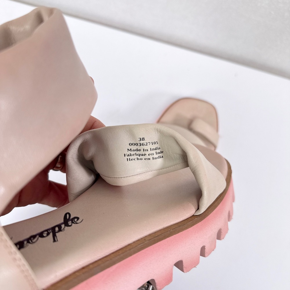 Free People Maddox Lug Sole Sandals Womens US 7.5 / EUR 38 Pink Platform Boho - Picture 8 of 8